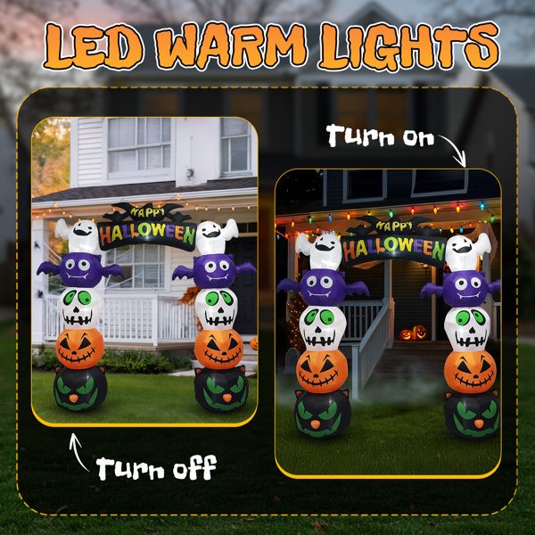 Giant Pumpkin Inflatable Arch Night & Day Lights