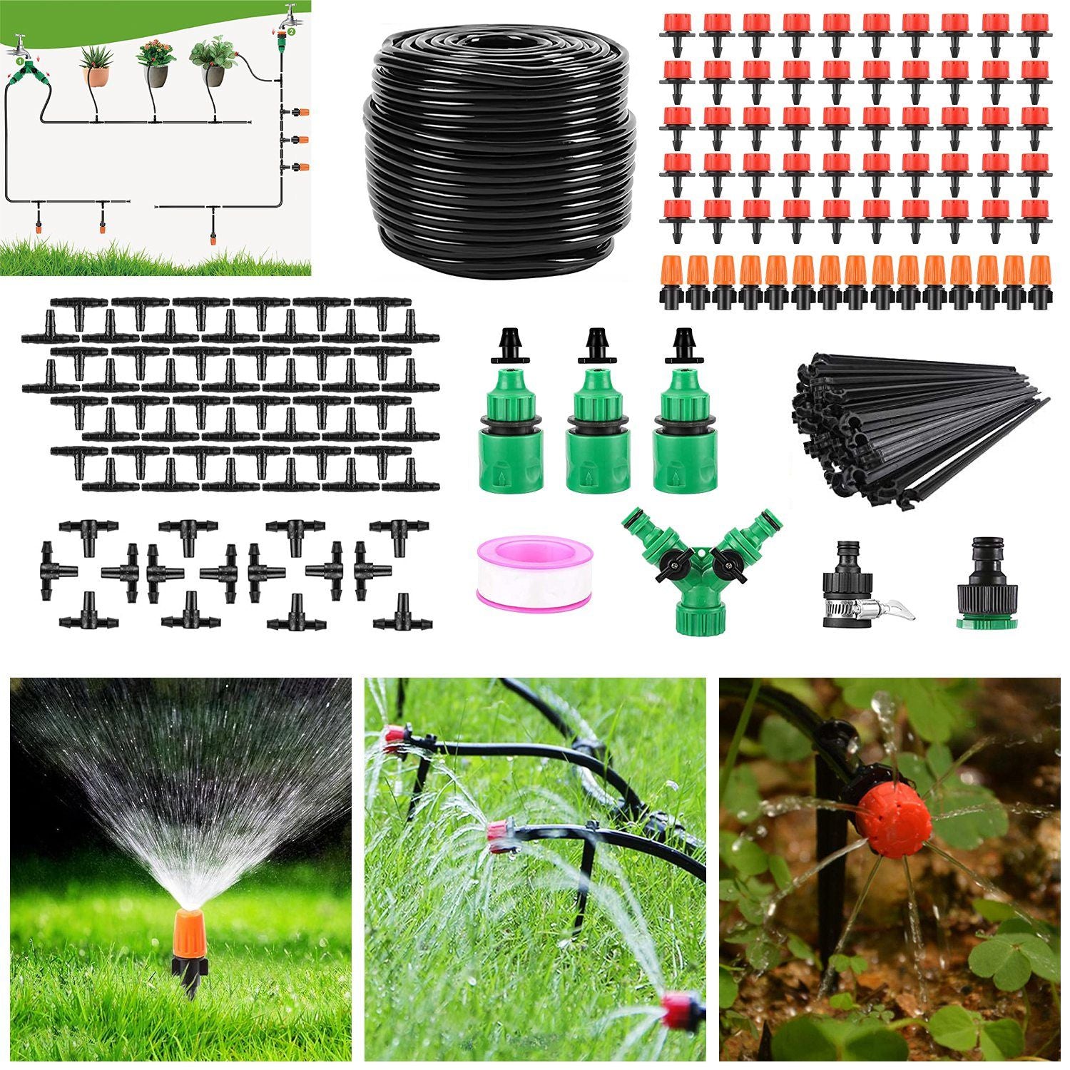 Automatic Garden Watering System Sowing The Kit & In Action