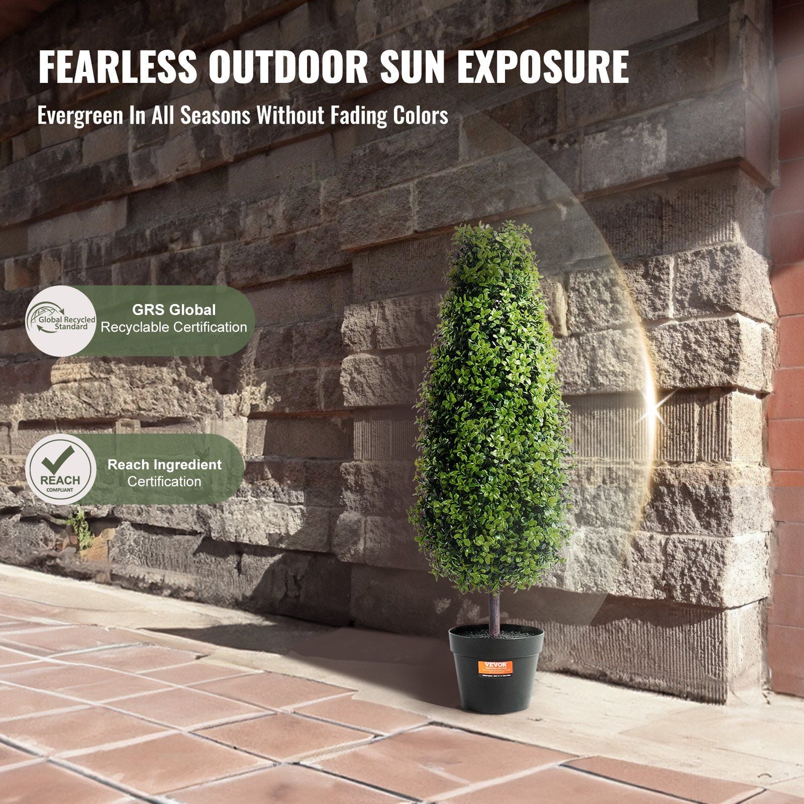2 Pack Faux Boxwood Trees Non Fading