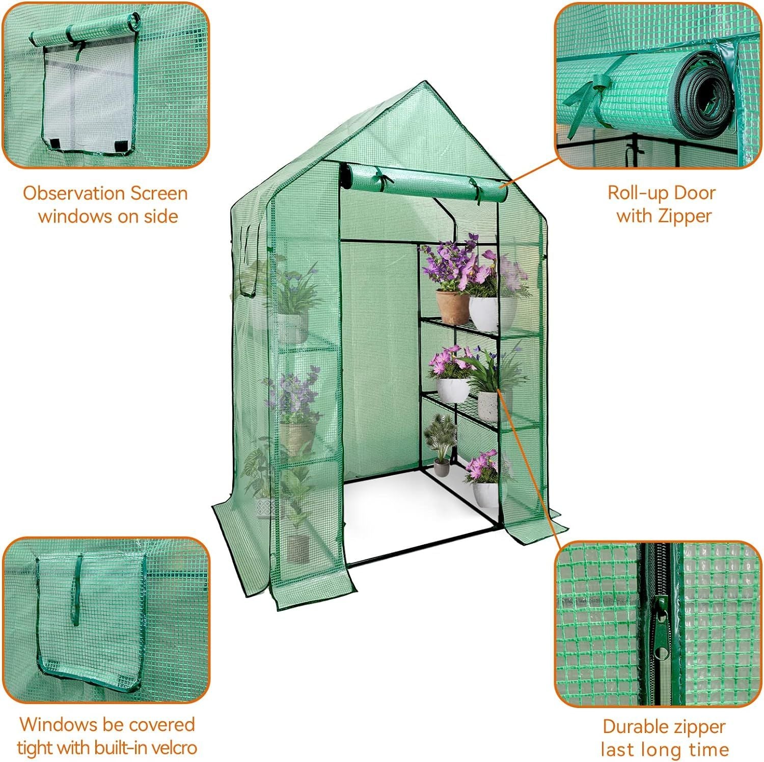 Garden Walk In Greenhouse Features