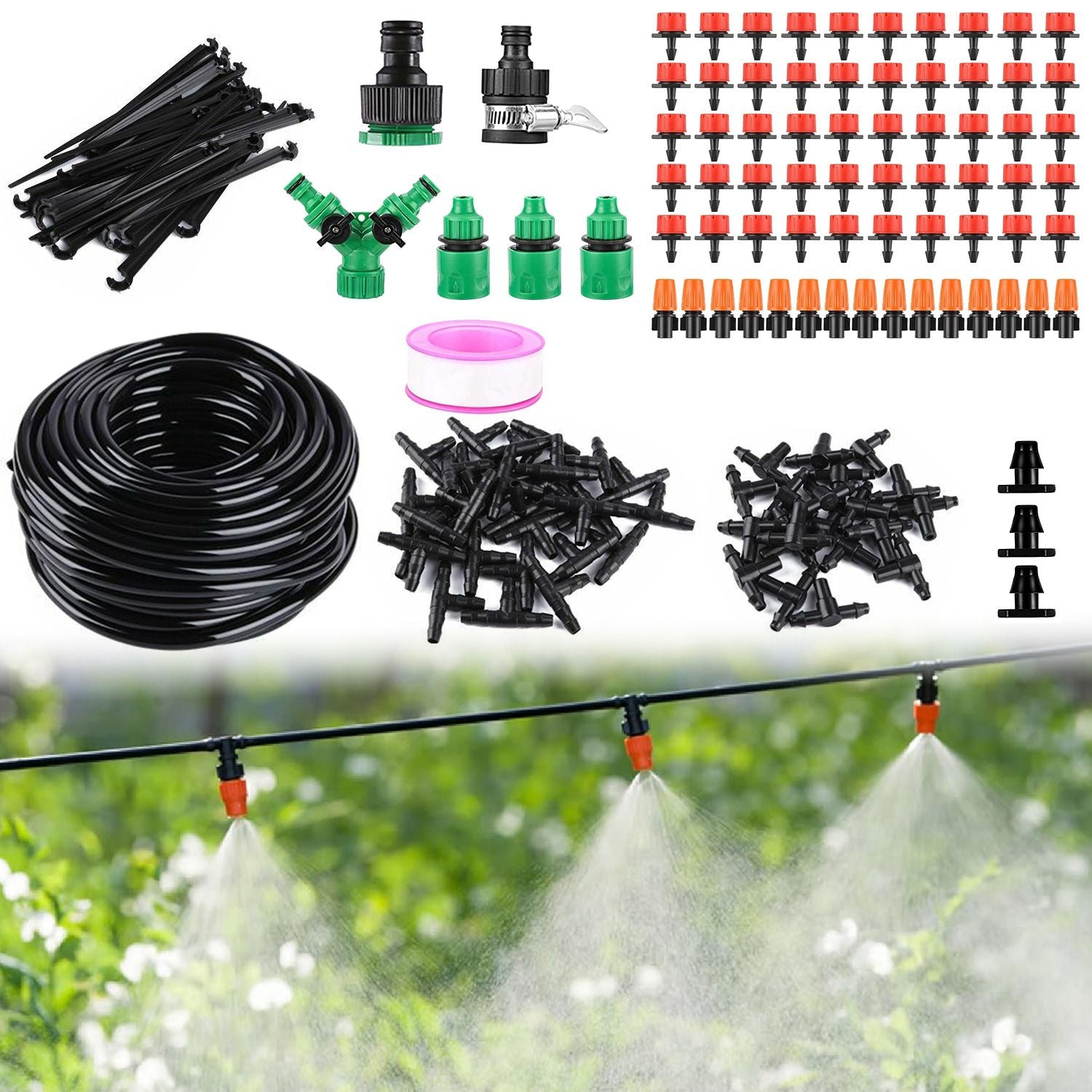 Automatic Garden Watering System Kit in Actin As Overhead Sprayers