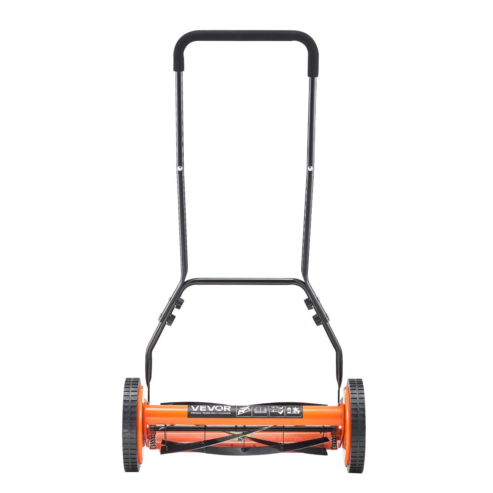Eco-Friendly Push Lawn Mower Adjustable Height 18-Inch Reel Front View