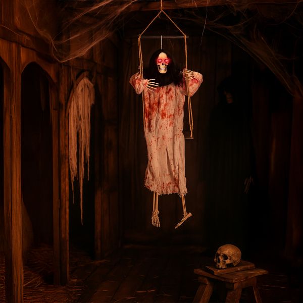 Halloween Hanging Ghosts in Creepy House