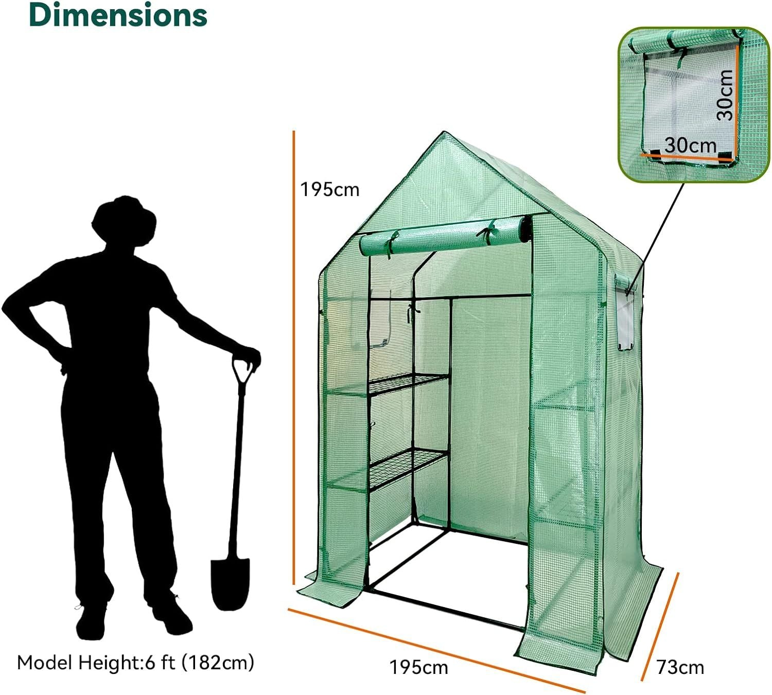 Garden Walk In Greenhouse Dimensions