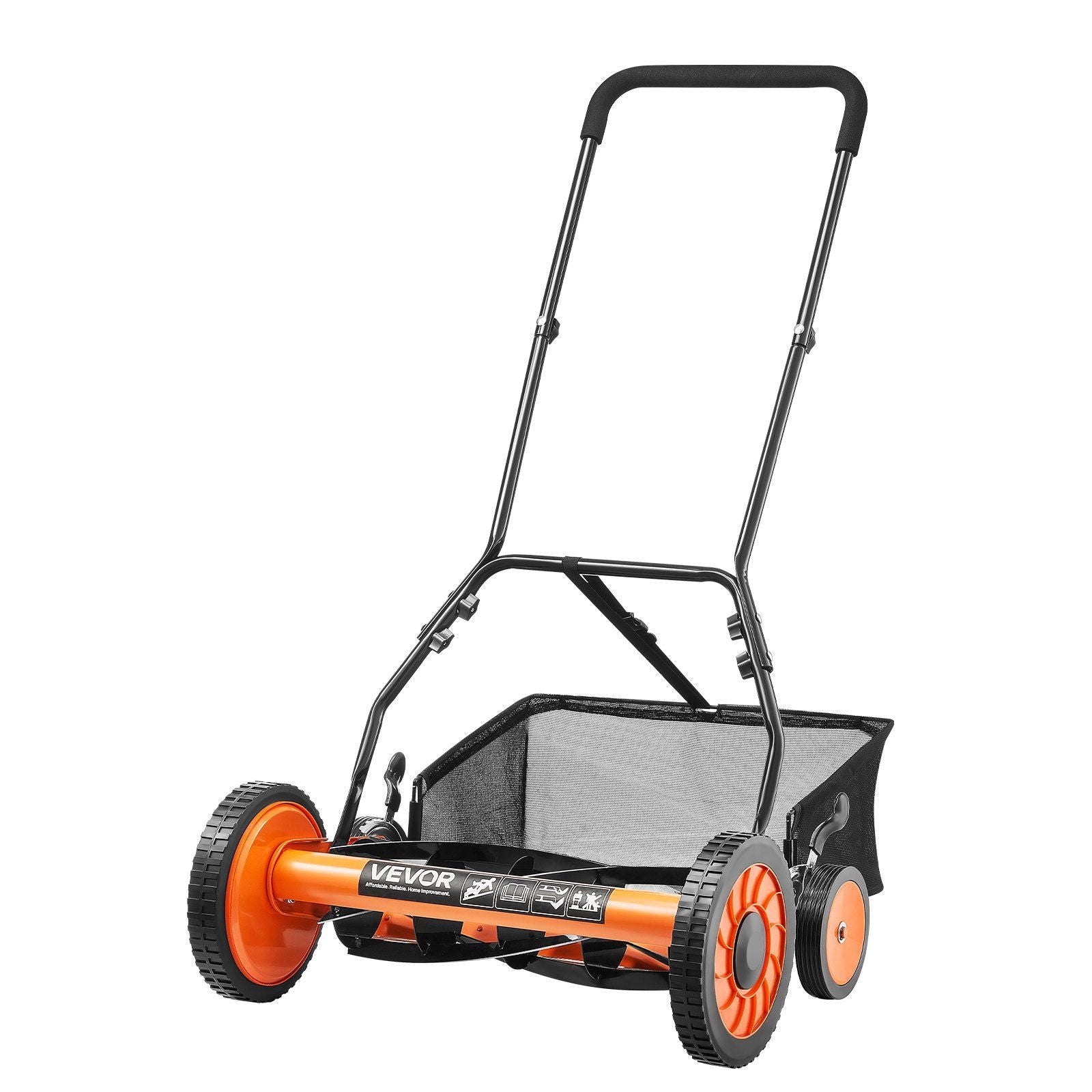 Eco-Friendly Push Lawn Mower Adjustable Height 18-Inch Reel