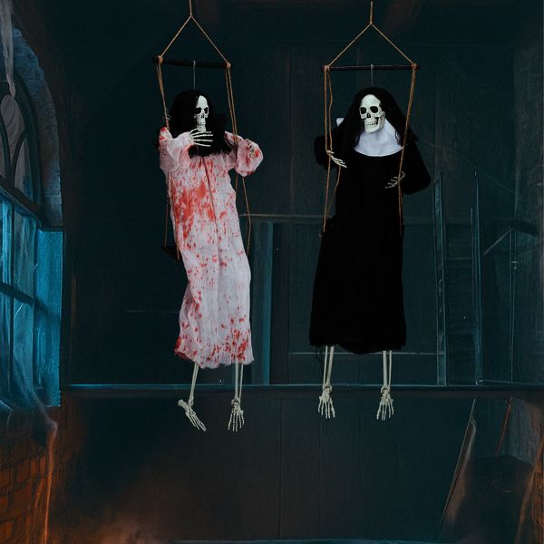 Halloween Hanging Ghosts in Setting