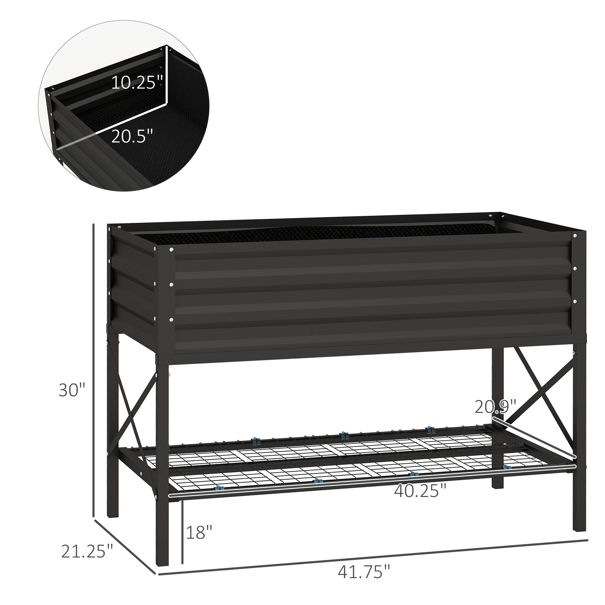 Black Galvanized Raised Garden Bed Dimensions