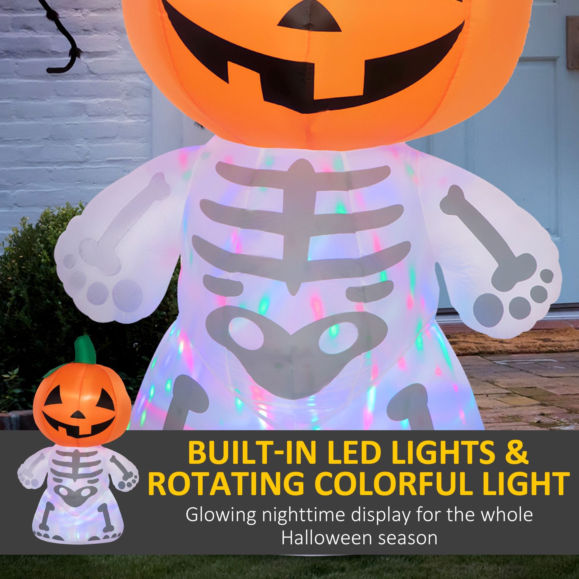 6ft Halloween Ghost Pumpkin Inflatable with LED Lights