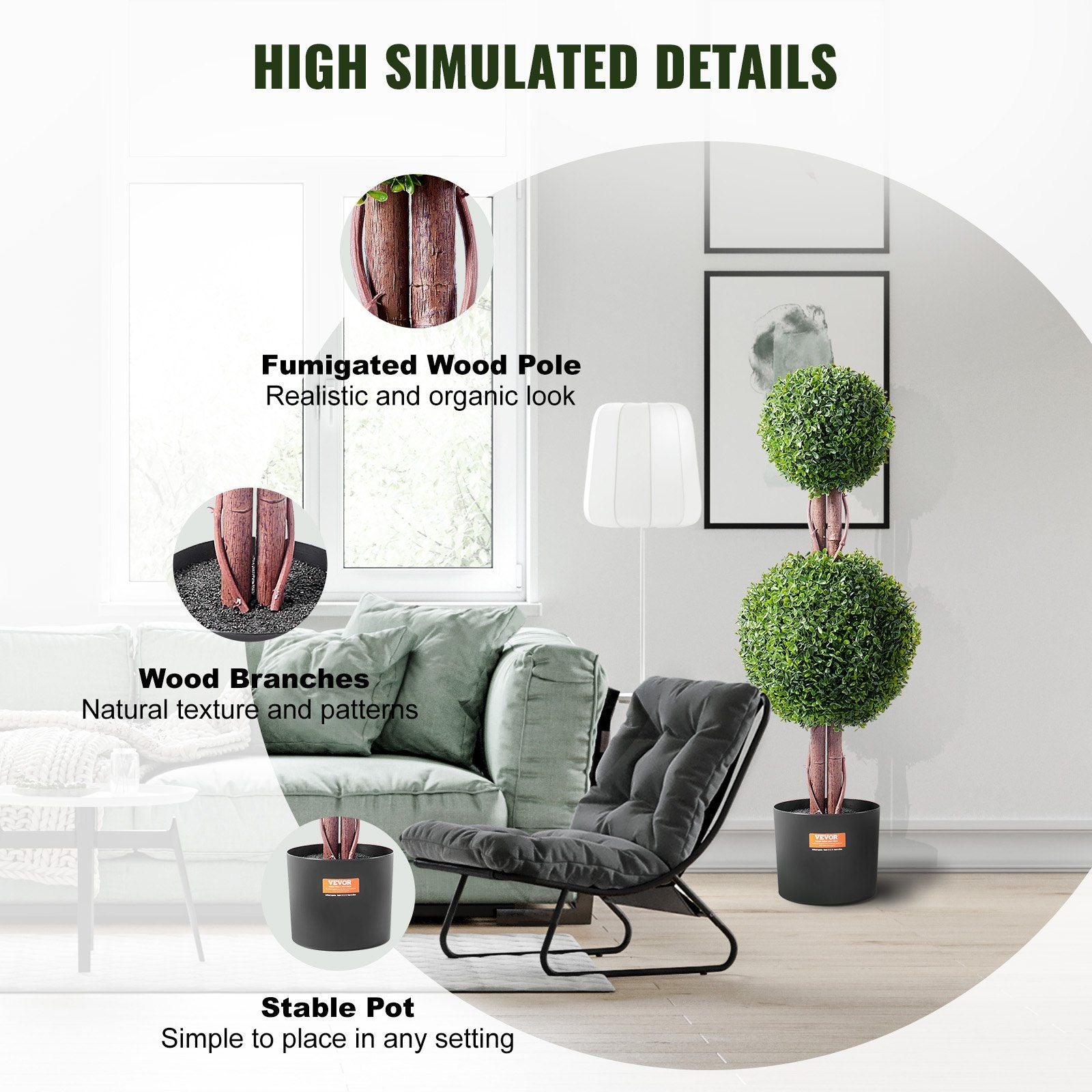 Artificial Boxwood Topiary Trees Features