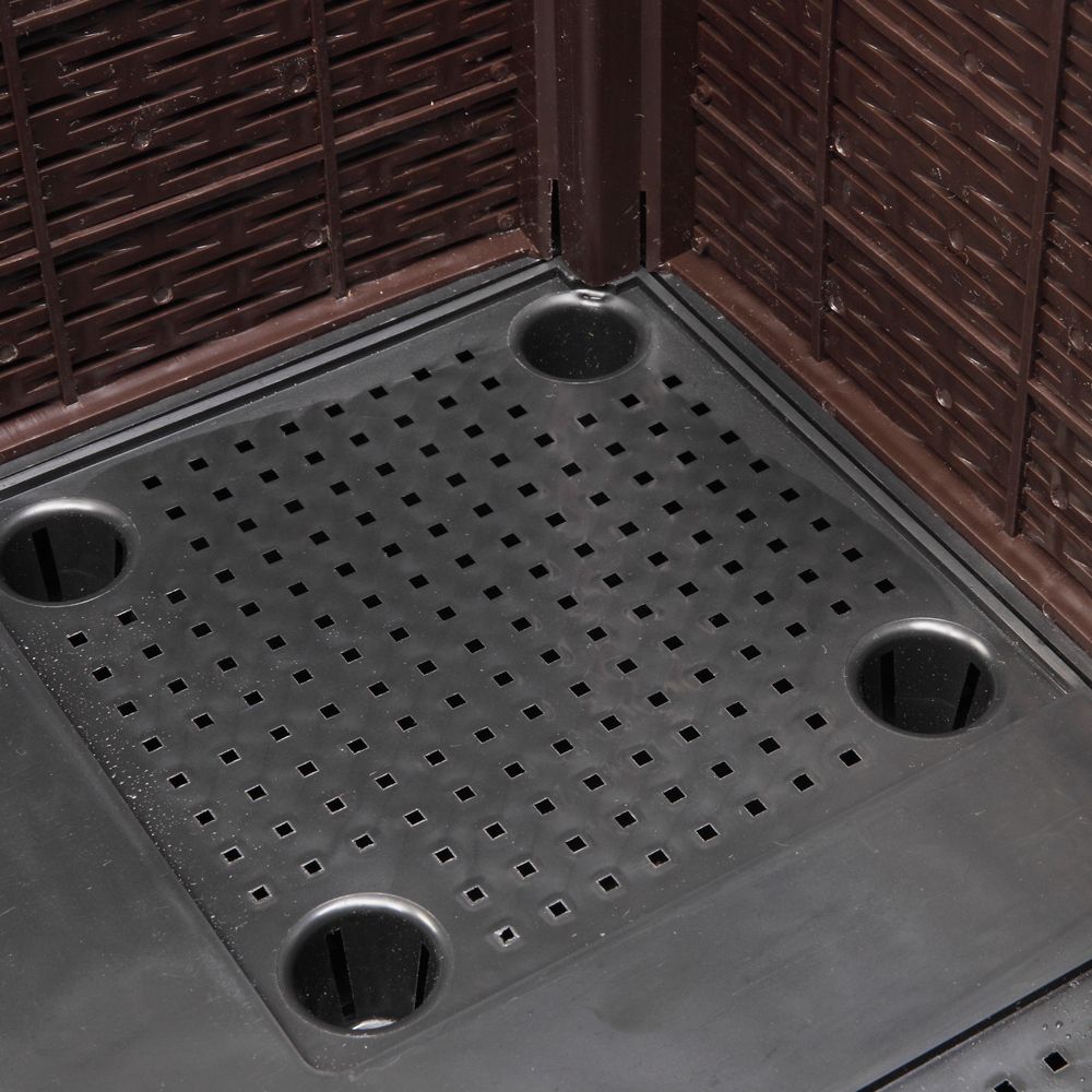 Brown Rectangle Elevated Planters Drainage