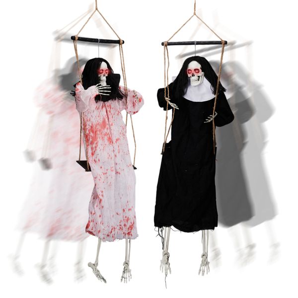 Halloween Hanging Ghosts with Light Up Eyes