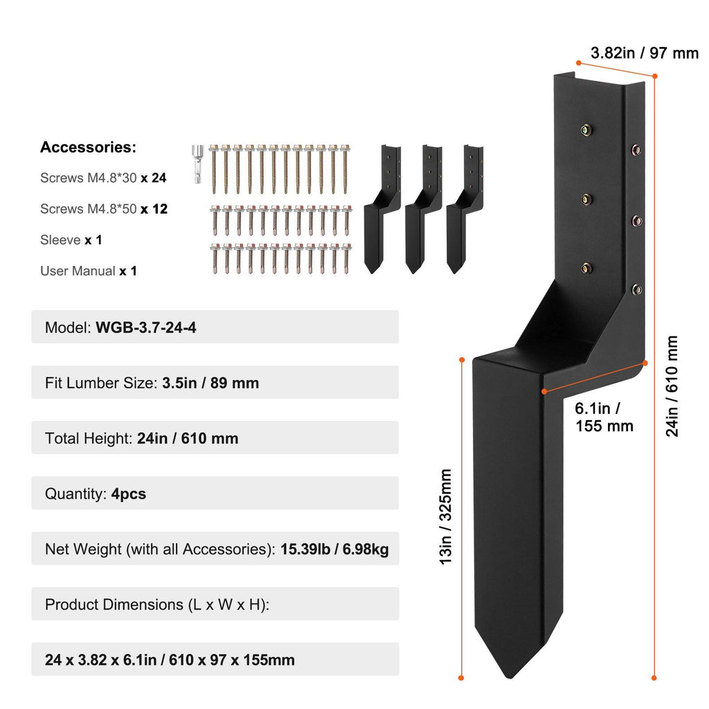 Steel Fence Post Repair Kit What's In The Kit & Dimensions