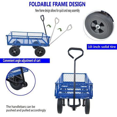 Heavy Duty Steel Garden Cart for Easy Outdoor Hauling Features