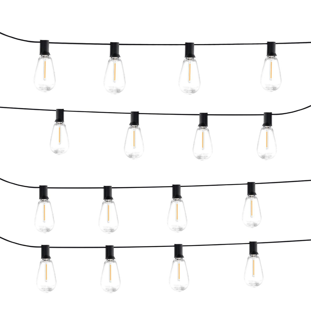 Outdoor LED String Lights 50FT With 15 Shatterproof Bulbs
