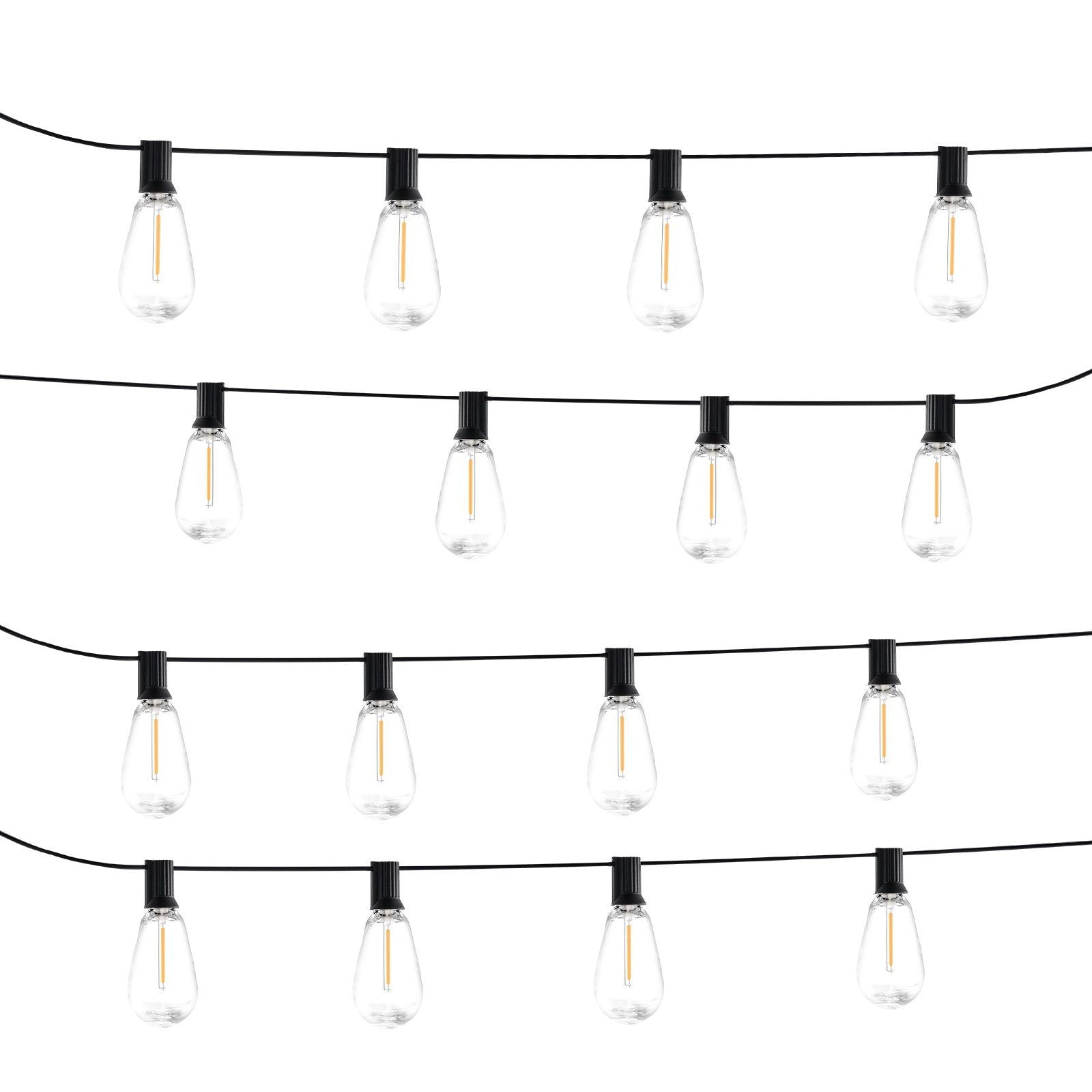 Outdoor LED String Lights 50FT With 15 Shatterproof Bulbs