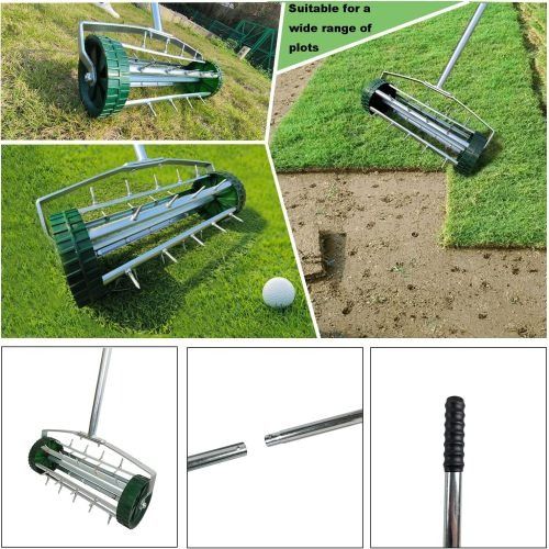 Heavy Duty Rolling Lawn Aerator In Use