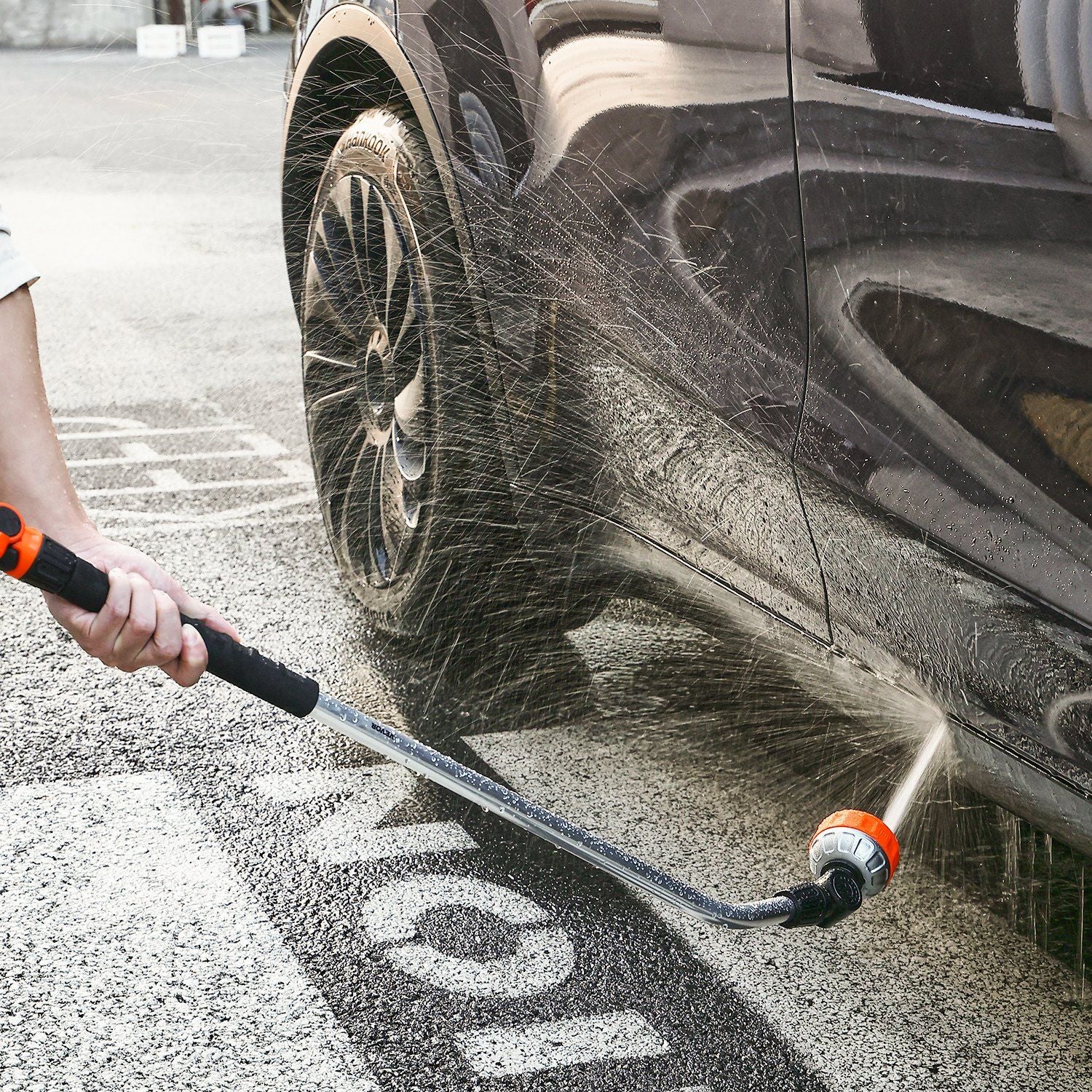 Long Reach 36" Hose Wand Washing A Car