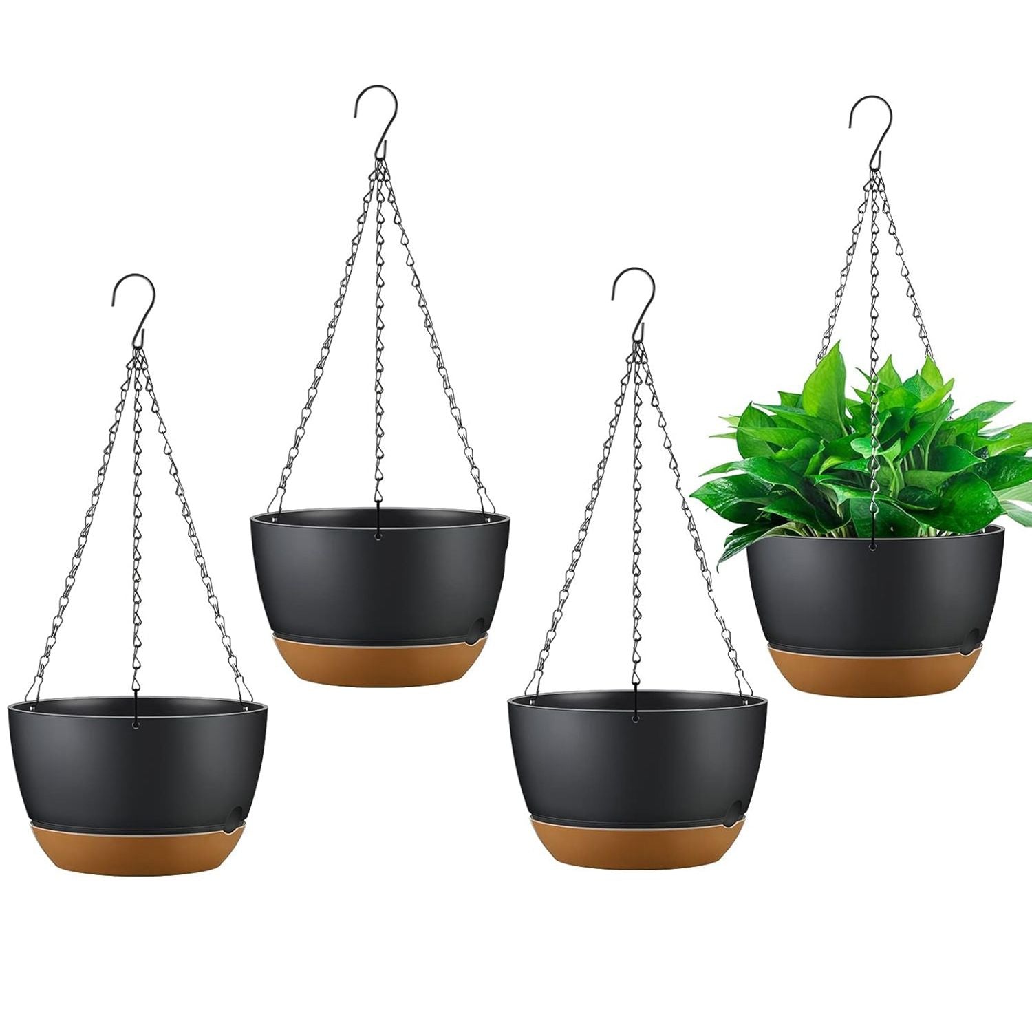 Hanging Plant Pots with Drainage and Tray
