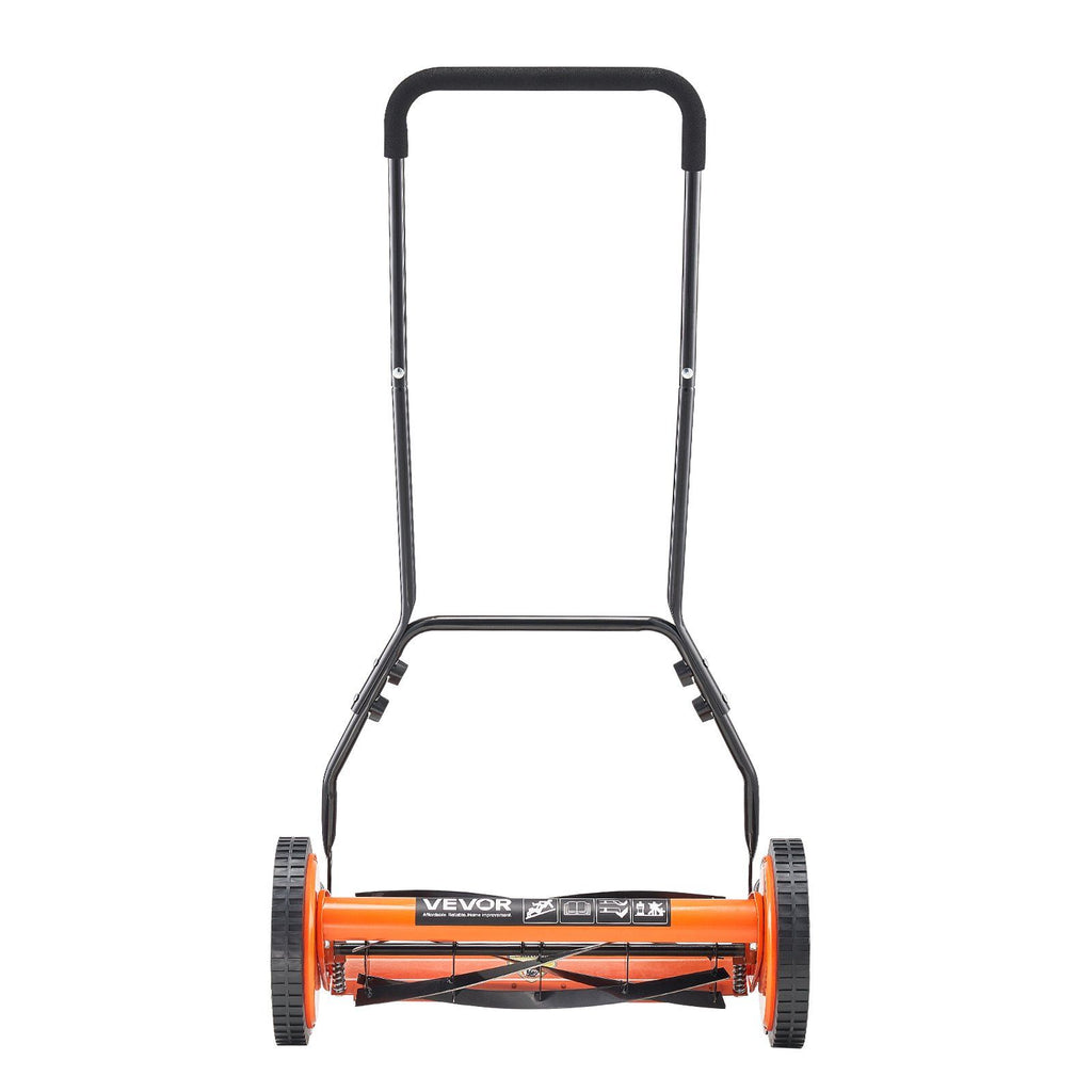 Eco-Friendly Push Lawn Mower Adjustable Height 18-Inch Reel Front View