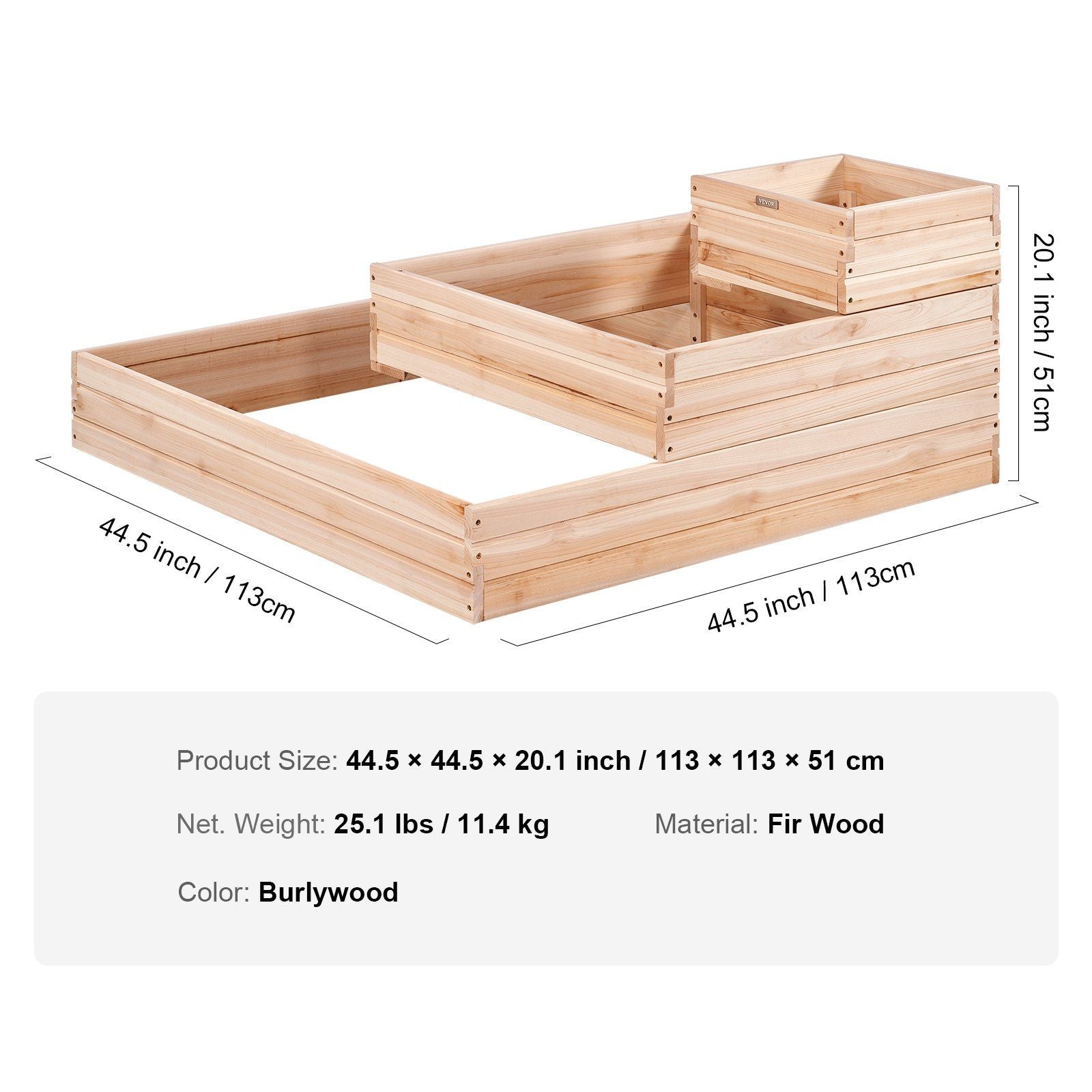 Square Wooden Garden Bed Planter Dimensions