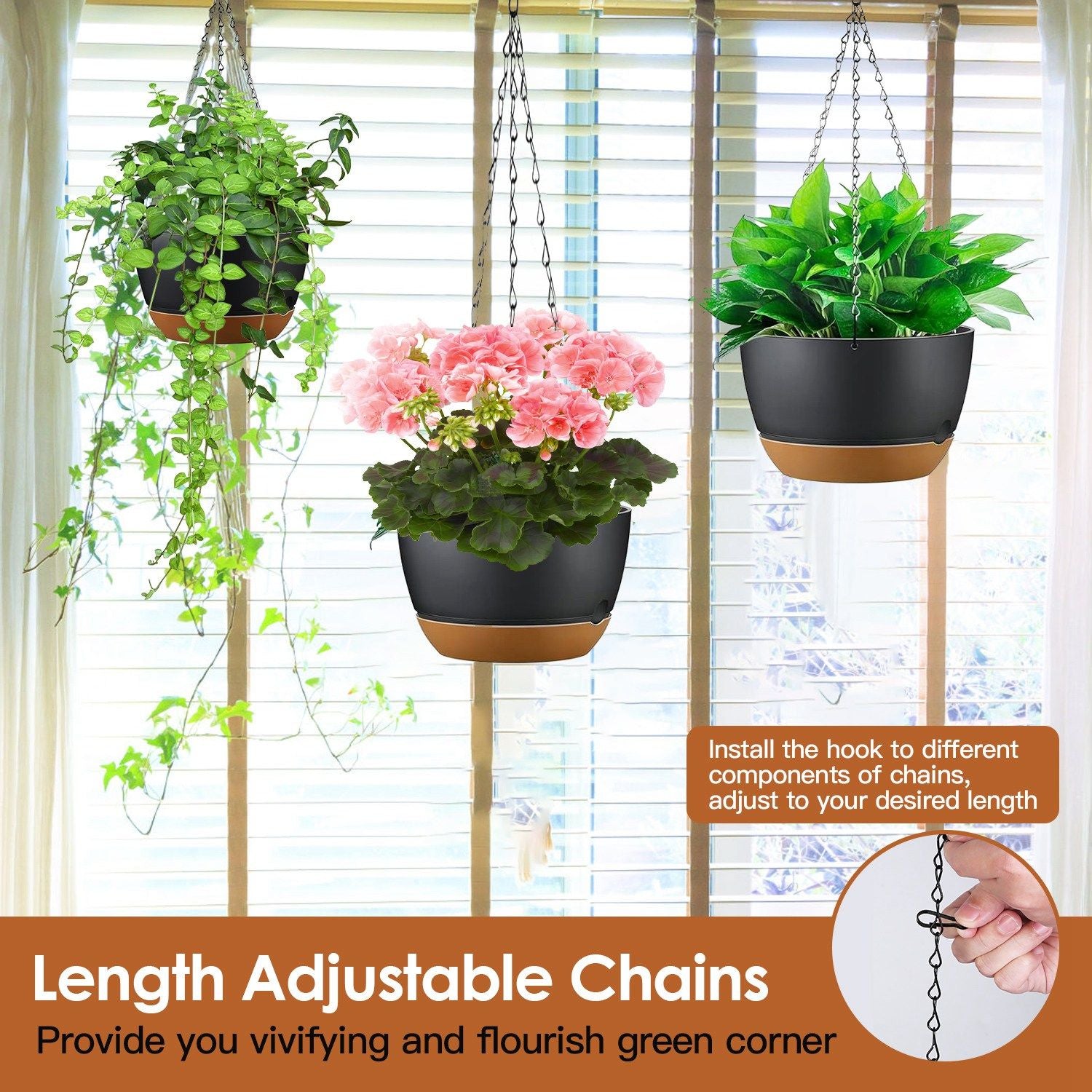 Hanging Plant Pots with Drainage and Tray Information On Hanging Pots