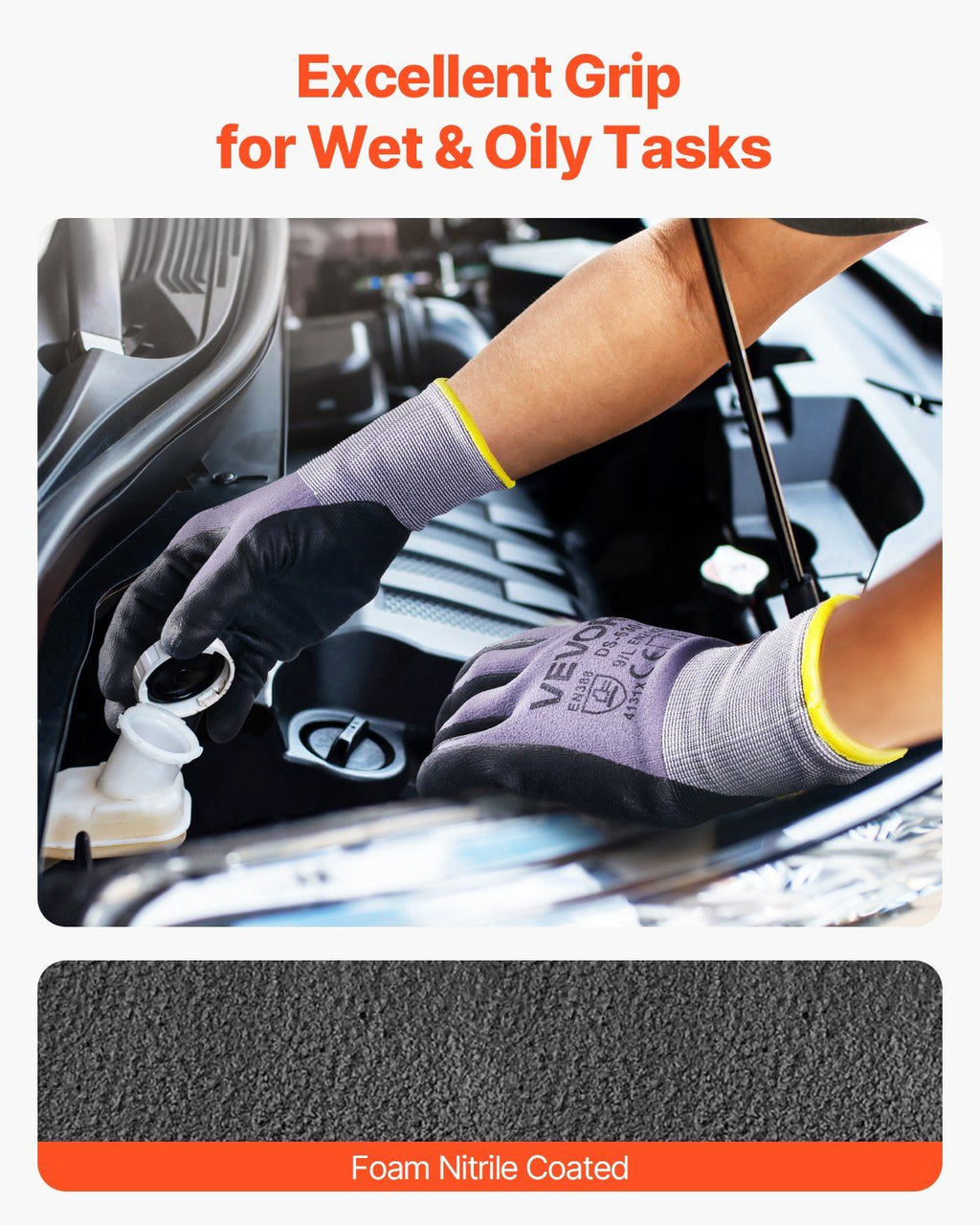Touch Screen Work Gloves – Flexible Nitrile Grip Working On A Car