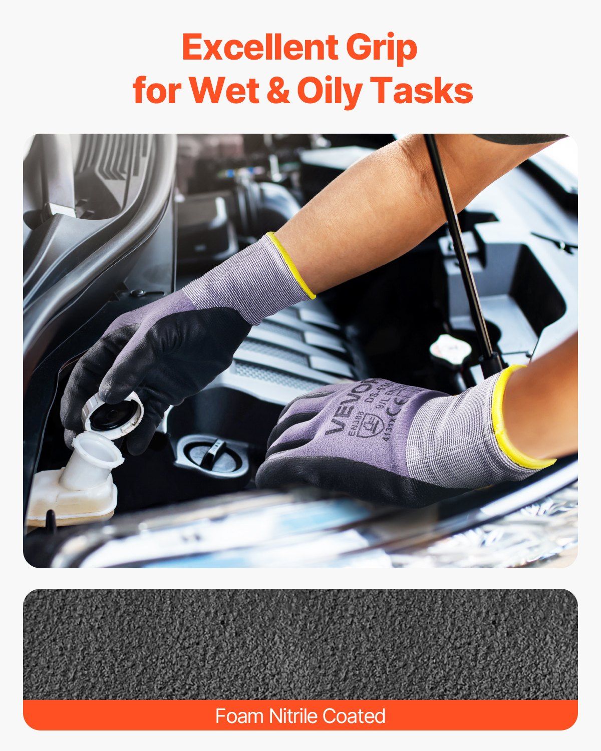 Touch Screen Work Gloves – Flexible Nitrile Grip Working On A Car