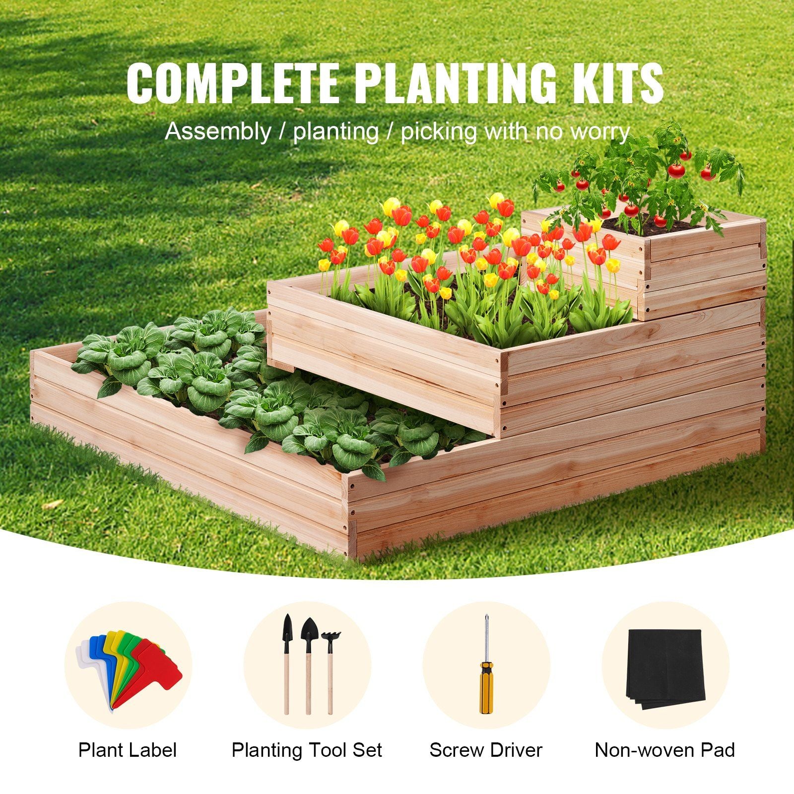 Square Wooden Garden Bed Planter Suggestions On Accessories 