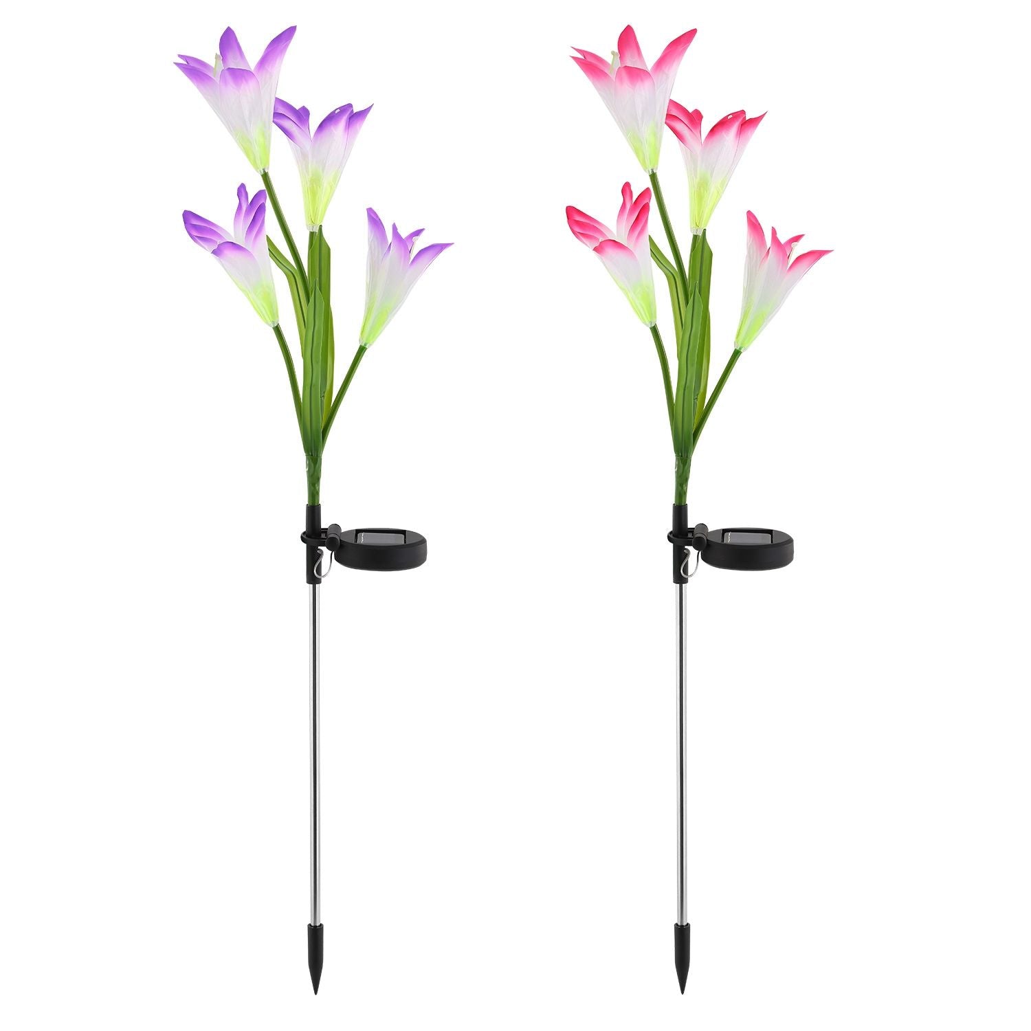 Solar Lily Garden Lights  in Pink & Purple