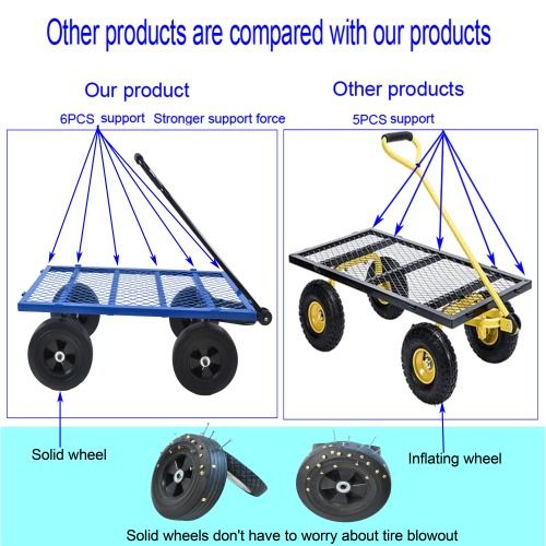 Heavy Duty Steel Garden Cart for Easy Outdoor Hauling Competitor Comparison
