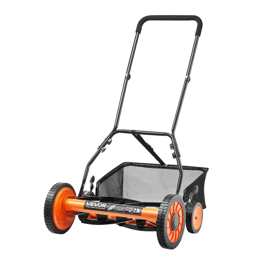 Eco-Friendly Push Lawn Mower Adjustable Height 18-Inch Reel