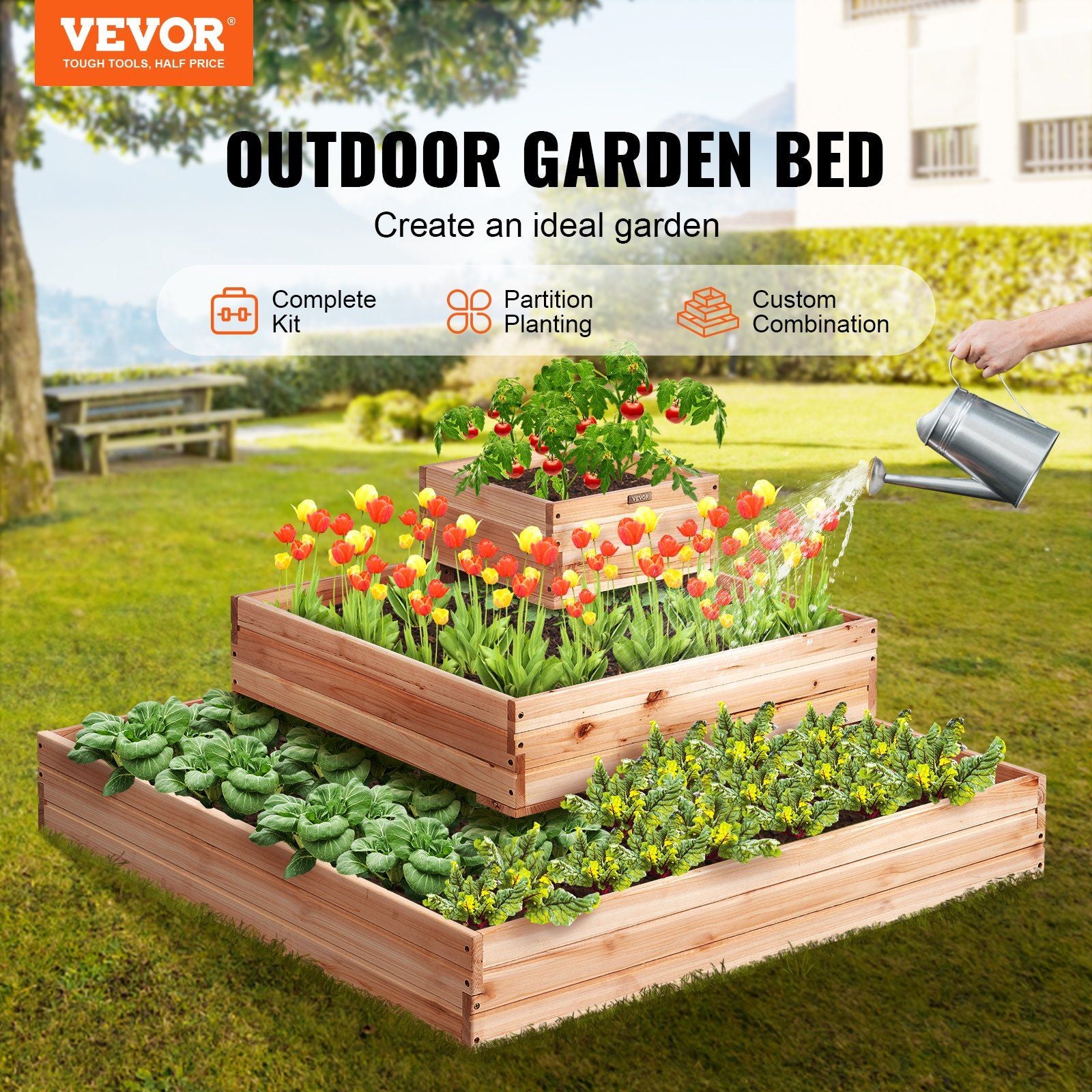 Square Wooden Garden Bed Planter Benefits
