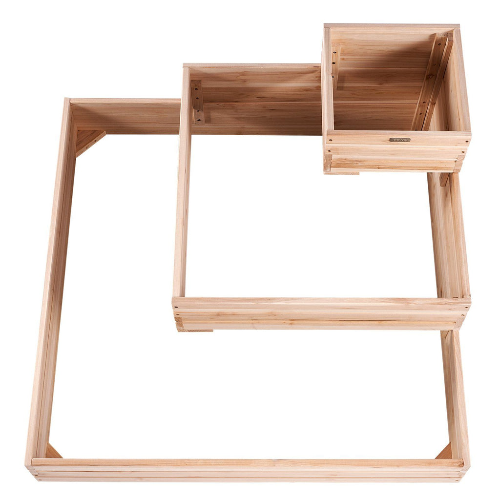 Square Wooden Garden Bed Planter Overhead View