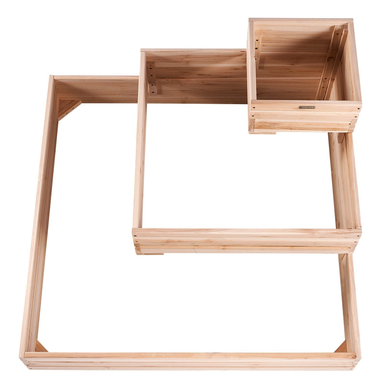 Square Wooden Garden Bed Planter Overhead View