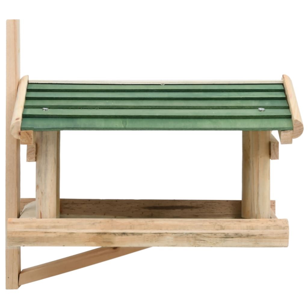 Rustic Wooden Bird Feeder for Garden Birds and Wildlife Side View