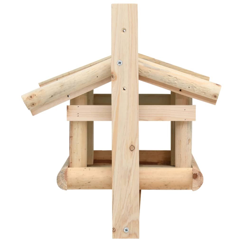 Rustic Wooden Bird Feeder for Garden Birds and Wildlife Back View Showing Holes To Attach