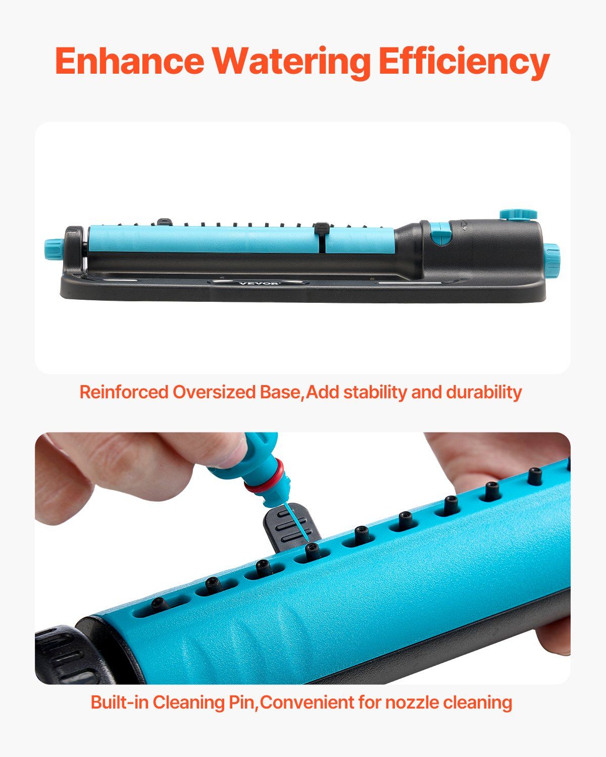 Large Coverage Oscillating Lawn Sprinkler Built In Tool For Cleaning Nozzles