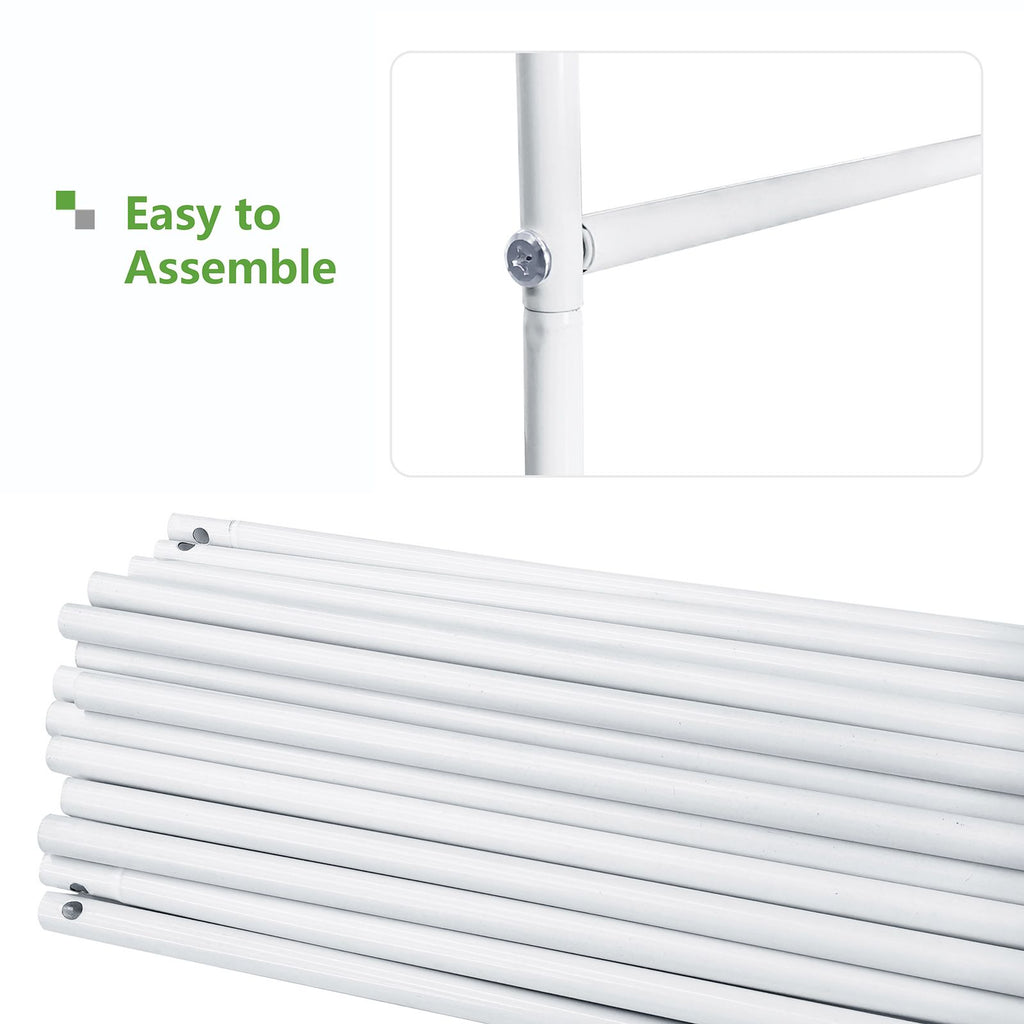 White Adjustable Garden Arch Trellis Assembly Parts