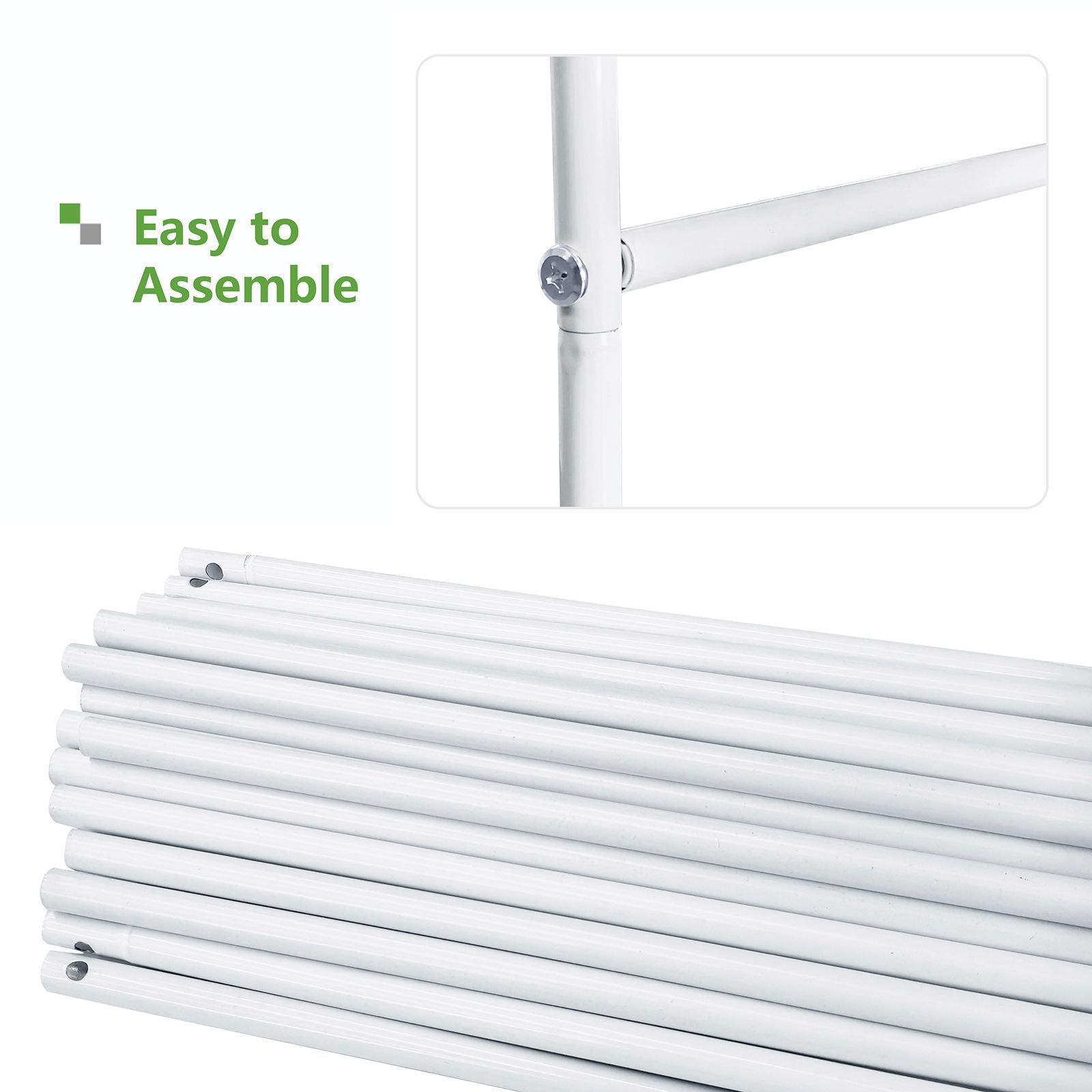 White Adjustable Garden Arch Trellis Assembly Parts