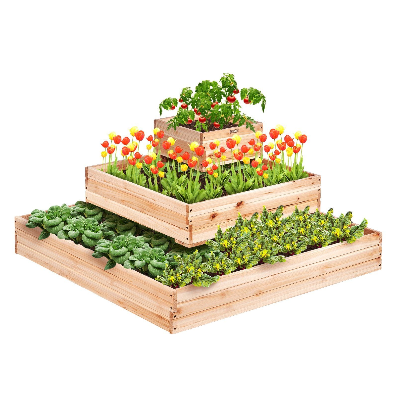 Square Wooden Garden Bed Planter